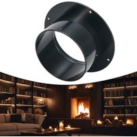 Straight Pipe Duct Connector ABS Straight Accessories Tool Accessory Black Wall Mounted Flange 100mm-150mm 4/5/6in