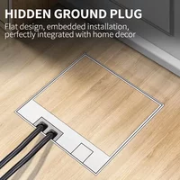 Gniazdko podłogowe, ukryte, wb usa ue standardowe moc USB BR. HDMI RJ45, wbudowane, wbudowane, 130mm x 130mm