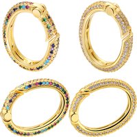 Juya 18K Real Gold Plated Decoration Oval Round Carabiner Lobster Clasp Accessories For DIY Luxury Handicraft Jewelry Making