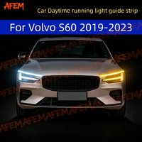 2pcs For Volvo S60 2019-2023 Car DRL Daytime Running Light Start Scan Style Sequential Flowing Turn Signal Light Ultra-Thin LED