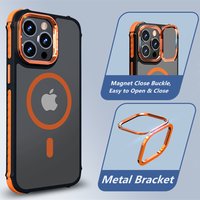 Magnetic Case for iPhone 12 13 14 15 16 17 Pro Max Drop Resistant Matte Skin Feel Shockproof Metal Bracket Armor Magsafe Cases