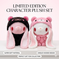 Cute gloomy bear vintage rabbit cosplay plush charm pink black white dress up doll pendant portable bag ornament
