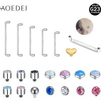 AOEDEJ 16G 3PCS Titanium Collar Bone Piercing Zircon Anchor Dermal Opal Stone Micro Dermal Face Chest Surface Piercings Jewelry