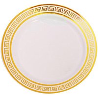 10 Pieces x Home Party Wedding Reuseable Tableware Supplies Golden Rim Round Dessert Plate