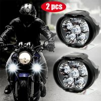 2Pc Motorcycle Headlight LED Bulb Waterproof Motorcycle Spotlight LED Front Super Bright External Auxiliary Headlight Spot Light