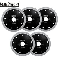 DT-DIATOOL Fliesensägeblatt, 5 Stück, 5 Zoll/125 mm, Schneidscheibe mit X-Mesh Turbo zum Schneiden von Porzellanfliesen, Marmor, Keramik, Granit