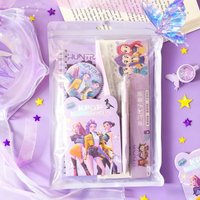 All-match Pretty Girls Stationery Bundle, Badge Pen Notebook Kit, Multi-scene Lovely Gifts for Kid Reward Occasions