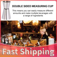 Double Jigger Single Double Drink Spirit Measure Round Rim and Thin Waist Glass Measuring Cup Measure Jigger
