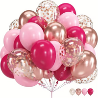 20PCS Pink Peach Red and Rose Gold Colorful Paper Balloon Girl Birthday Baby Shower Valentine's Day Party Decoration