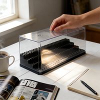 4-Tier Large Clear Acrylic Minifigure Display Case, Dustproof Action Figure Storage Box, Collectible Toy Figure Showcase