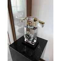 Vintage Crystal Phone Ornament,Figurine Sculpture,Luxury Living Room,Porch,Center Desk Decoration,Art,Office Decor Customized
