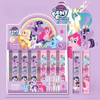 New Style My Little Pony Blind Box Pen, Cartoon Neutral Pen with Metal Clip, Press-Activated, Black 0.5mm, Laser ST Tip