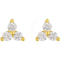 Cute Design Korean Trending S925 Sterling Silver Gold Plated Micro-Inlaid Zircon Geometric Triangle Stud Earrings