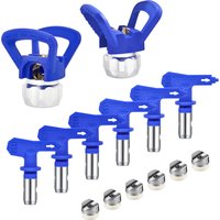 Airless Paint Spray Tip Nozzle Kit with Guard, 211/315/417/515/517/623 Tips for Wall Painting Sprayer, Replacement Parts