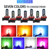 2Pcs 7 Colors Green Orange H7 H11 H8 HB4 9006 H27 881 880 H3 High Quality LED Bulbs Auto Fog Lamps Car Anti Fog Lights Foglamps