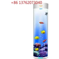 Fish tank living room small cylindrical fish tank vertical goldfish tank acrylic water-free ecological aquarium