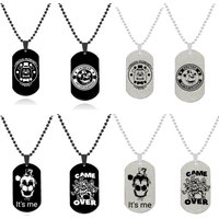 Anime Game Figures Freddy Stainless Steel Necklace Foxy Bonnie Animal Doll Figure Dog Tag Pendant Necklace