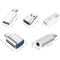 5pcs USB to USB C Adapter - USB C to USB 2.0 OTG - Micro USB to USB C - USB C to 3.5Mm Audio Adapter - Compatible with Galaxy, S