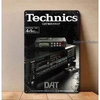 Technics Dat Digital Audio Tape Vintage Hi-Fi Metal Poster -20x30cm Tin Sign