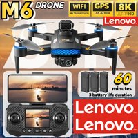 Lenovo M6 Drone Professional with Screen 5G WIFI Dron 8K HD Cameras Aerial Brushless Motor FPV RC Quadcopter UAV Helicopter