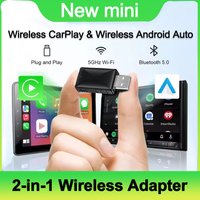 Wired to Wireless CarPlay Android Auto Adapter for 2in1 OEM Car Stereo With USB Plug and Play