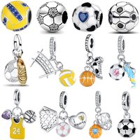 2026 NEW 925 Charms Football Beads S925 Sports Sneakers Pendant Fit Original Bracelets Necklaces Womens DIY Jewelry Gift