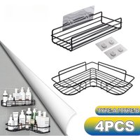 Bathroom Shelf Bathroom Accessories Shampoo Storage Shelf Cosmetic Holder No Punch Metal Shelf Condiment Organizer Corner Shelf
