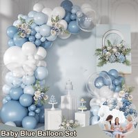 Baby Blue Balloons Garland Arch Macaron Dusty Blue White Ballons Boy Kids Birthday Wedding Decoration Party Supplies Baby Shower