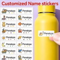 Customizable Name Stickers for Drinkware & Children's Stationery - Waterproof Personalized Labels with Eco-Friendly Adhesive