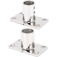 Stanchion Base Stainless Steel 90 Degree Rectangular Durable AntiCorrosion Polishing Hnadrail Fitting for Boat Yacht