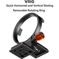 VRIG Arca Ring Lens Collar Rotatable Horizontal-To-Vertical Tripod Mount Quick Release for Sony FX3/FX30/A7M4/A7S3/A7R4/A6400