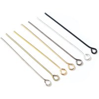 200pcs/bag 16 20 25 30 35 40 45 50mm Eye Head Pins Classic 7 colors Plated Eye Pins For Jewelry Findings Making DIY Supplies