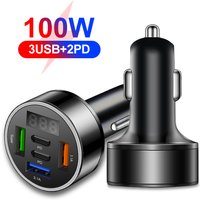 100W USB Car Charger Fast Charging QC 3.0 Type C Car Mobile Phone Charger Adapter For iphone 14 15 Pro Xiaomi 13 Samsung Huawei