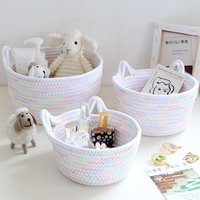 Cotton Cat Ear Shape Desktop Storage Basket Clothing Cosmetics Sundries Toys Bedroom Dresser Home Decor Laundry Organizer Supply