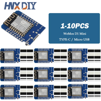 1-10PCS D1 Mini Nodemcu ESP8266 ESP-12 ESP-12F CH340 V2 Usb Wemos Wifi Development Board D1 Mini Nodemcu Lua Iot Board 3.3V