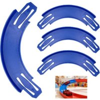 Racetrack Connectors Compatible with Hot Wheels, 90 Degree Banked Turn, Upgrade Edition (Blue)