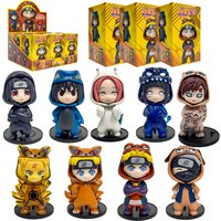 Hot Naruto Itachi Sasuke Kakashi Gaara Series 9PSC set Blind Box Trendy PVC Toy Figure Pendant Collection Birthday Present