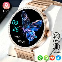 LIGE New 1.27" HD Screen Smart Watch For Women Health Band Waterproof Fitness Tracker Bluetooth Call Bracelet Ladies Smartwatch
