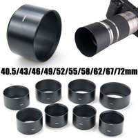 Practical Telephoto Lens Hood Metal Black Anti-Glare Cover Sunshade for Canon/Nikon 40.5/43/46/49/52/55/58/62/67/72mm