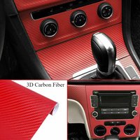 3D Red Carbon Fiber Vinyl Car Wrap Sheet Roll Film Car Stickers Decal Motorcycle Auto Styling Accessories Automobiles