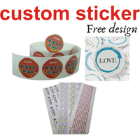 custom sticker printing aesthetic cute travel food seal vinyl name logo paper clear PVC transparent label sticker roll