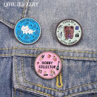 I Love My Little Hobbies Enamel Pin Hobby Collector Just Me My Silly Crafts Cute Bear Cat Crafts Brooch Lapel Badge Jewelry Gift