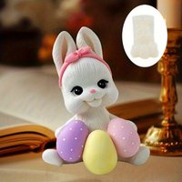 Butterfly Knot Rabbit Embrace Egg Candle Silicone Mold Rabbit Embrace Egg Resin Mold Easter Gift Easter Egg Bunny Gypsum Mold