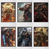 Game B-W-Warhammes-D 40k posters Self-adhesive Paper Print Home Living Room Bedroom Entrance Bar Cafe Art