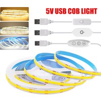 5V USB EIN/AUS/Touch Dimmbarer COB-Streifen 320 LEDs Weiß 3000K 4000K 6000K Heimdekoration Schrankbeleuchtung Flexibles Band LED-Licht