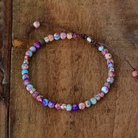 4mm Gemstone Bracelet for Women Four Colors Emperor Stone Crystal Beaded Bracelets Healing Crystal Custom Wholesale Adjustable