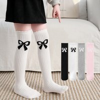 Sweet Bow Children's Long Socks Spring Summer Preppy Baby Girls Knee High Princess Socks Kids Cotton Student Stockings 3-8Y New