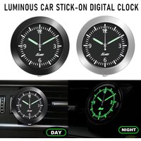 Kebidumei Luminous Car Clock Stick-On Watch Internal Mechanics Quartz Clocks Auto Ornament Fit For Dashboard/ Boat/ Bike