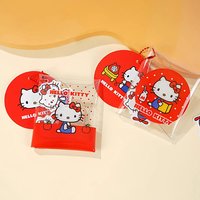 Genuine Hello Kitty Mini Storage Bag Includes 8Pcs Stickers Sanrio Cartoon Kt Cat Pvc Multi-Functional Foldable Receive Pouch