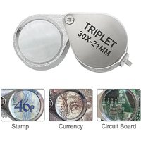 Professional 10-30X Handheld Jewelry Magnifier – Foldable Pocket Loupe with Triplet Lens for Diamond, Reading & Precision Work